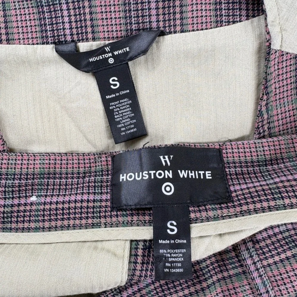 Houston White Mens 2-Piece Vest and Jogger Pant Set Pink Brown Plaid Size Small
